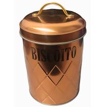 Pote Lata Para Café Açúcar Biscoito Bolacha Gold Cobre Rose 1L Com Tampa Porta Mantimentos Em Metal Armazenar Elegante Wincy