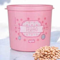 Pote lata Rosa Estampado Feijão Multiuso 2 Litros Linha Vitagem Azzu Pote lata Rosa Estampado Feijão Multiuso 2 Litros Linha Vitagem Azzu