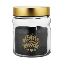 Pote Le Metal em Vidro com Tampa Redondo Dourado 900ml