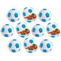 Pote Lembrança Festa Infantil Bola de Futebol Azul Kit de 10
