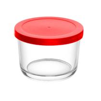 Pote Lyor de Vidro com Tampa em PP Vermelha 200ml