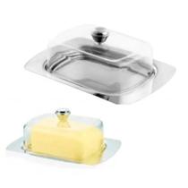Pote Manteiga Manteigueira Aco Inox Mantegueira Tampa Inox
