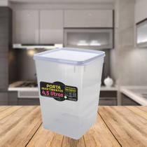 Pote Mantimento 3kg Alimento Capacidade 4,5l Tampa Trava Branca Empilhável Otimiza Espaço Vedação Conserva Alimentos