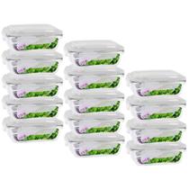 Pote Mantimento 4 Travas 370ml Vidro Tampa Não Vaza - 14 Un