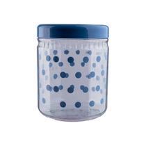 Pote Mantimento De Cozinha Plástico Poa Azul Claro 1300 Ml