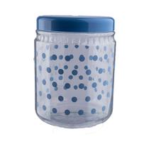 Pote Mantimento De Cozinha Plástico Poa Azul Claro 2500ml