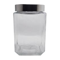 Pote Mantimento Hermético Vidro Quadrado 19,5cm Tampa Aço Inox 1.600ml Fackelmann