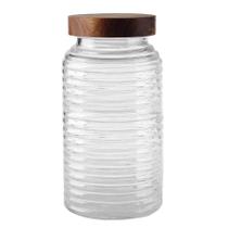 Pote Mantimento Lines Vidro Com Tampa Hermético Bambu 1,3l Pote Mantimento Lines Vidro Com Tampa Hermético Bambu 1,3l