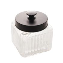 Pote Mantimento Vidro 800ml Tampa de Metal Preta Pote Mantimento Vidro 800ml Tampa de Metal Preta