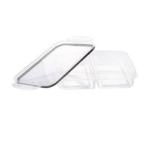 Pote Mantimentos Comida Organizador Alimentos Hermético com Travas e Divisão 1L Transparente Preto