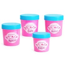 Pote Mantimentos Cozinha Infantil Rosa Dispenser Vermelho - Pote Mantimentos Cozinha Infantil Rosa Dispenser Vermelho -