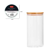 Pote Mantimentos Hermetico Caneli 1lt Borosilicato Tp Bambu Wellmix