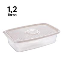 Pote Mantimentos Marmita Vasilha Alimentos Retangular 1,2 L Porta Alimentos Organizador Pote Mantimentos Marmita Vasilha Alimentos Retangular 1,2 L Porta Alimentos Organizador