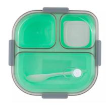 Pote Marmita Bento Box de 3 Compartimentos 1200ml Verde