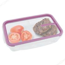 Pote Marmita com Divisória Freezer Microondas Com Travas Click Vedação Silicone 730 ml Sanremo