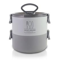 Pote Marmita de 2 Andares 1600ml Jacki Design - Joy Cinza Pote Marmita de 2 Andares 1600ml Jacki Design - Joy Cinza