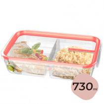 Pote Marmita de Plástico com Tampa 02 Compartimento 730ml - Sanremo Pote Marmita de Plástico com Tampa 02 Compartimento 730ml - Sanremo