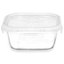 Pote marmita de vidro quadrado com tampa hermética 500 ml