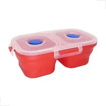 Pote marmita fitness portátil 500ml vermelho microondas