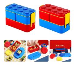 Pote Marmita Lancheira Blocos De Montar Infantil Escolar