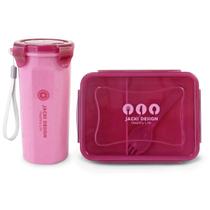 Pote Marmita Microondas Freezer Kit Conjunto Copo Com Tampa 500 ML Lunch Livre BPA Free