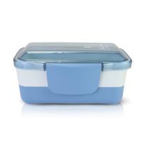 Pote Marmita Plástico Alimentos com 2 Andares Divisórias Compartimentos Trava Dupla Livre BPA Free 950 Ml