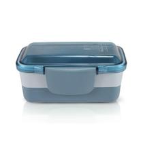 Pote Marmita Plástico Alimentos com 2 Andares Divisórias Compartimentos Trava Dupla Livre BPA Free 950 Ml
