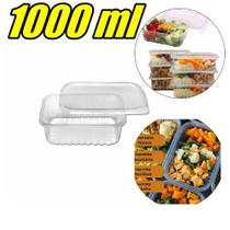 Pote Marmita retangular Microondas e freezer 1000 ml Transparente