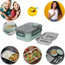 Pote Marmita Térmica Divisórias Talher Bandeja em Aço inox Pote Marmita Térmica Divisórias Talher Bandeja em Aço inox