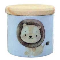 Pote Menor para Kit higiene bebê Safari - Peça Porcelana Tampa Pinus