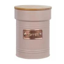 Pote Metal Com Tampa Bambu Coffee Rosa14,7cm Pote Metal Com Tampa Bambu Coffee Rosa14,7cm