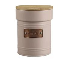 Pote Metal Com Tampa Bambu Sugar Rosa14,7cm Pote Metal Com Tampa Bambu Sugar Rosa14,7cm