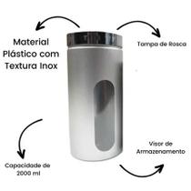 Pote metalizado c/ visor Chumbo Plástico 1500ml/2000ml