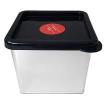 Pote Metalizado com Tampa Quadrado 850ml Armazenamento Alimentos Mantimentos Potte Premium Pote Metalizado com Tampa Quadrado 850ml Armazenamento Alimentos Mantimentos Potte Premium