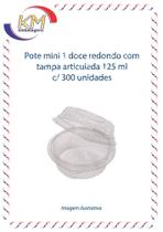 Pote mini 1 doce redondo c/ tampa articulada - 300 unid - brigadeiro, beijinho, docinhos (3601)