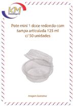 Pote mini 1 doce redondo c/ tampa articulada - 50 unid - brigadeiro, beijinho, docinhos (9993600)