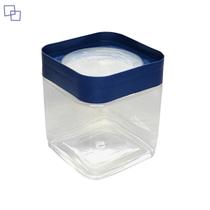 Pote modular de Plástico Quadrado Empalhável Organizador de Mantimentos 1,28L Tampa Rosca Plug Pote modular de Plástico Quadrado Empalhável Organizador de Mantimentos 1,28L Tampa Rosca Plug