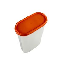 Pote Modular Oval 2,9 Litros com Tampa Laranja - Transparente