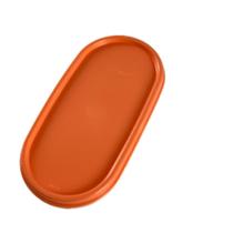 Pote Modular Oval 500ml - Transparente com Tampa Laranja