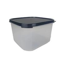 Pote Modular Quadrado 2,6 Litros - Transparente com Tampa Preta Cosmo