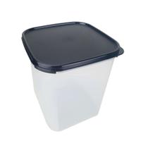 Pote Modular Quadrado 5,5 Litros - Transparente com Tampa Preta Cosmo