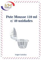 Pote mousse 110 ml c/ tampa articulada - 40 unid - pavê, brigadeiro, bolo, doces (9998210)