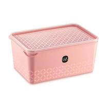 Pote Multiuso 3 Litros Com Tampa Rosa Sólido De Plástico Uz