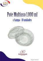 Pote Multiuso c/tampa 1.000 ml c/10 unid. - Galvanotek - doces, mousse, saladas, sobremesas (153200