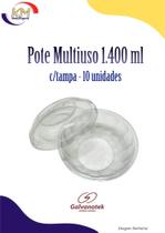 Pote Multiuso c/tampa 1.400 ml c/10 unid. - Galvanotek - doces, mousse, saladas, sobremesas (15433)