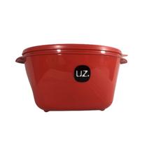 Pote Multiuso Color UZ 4L Vermelho Solido Resistente Freezer e Micro-ondas