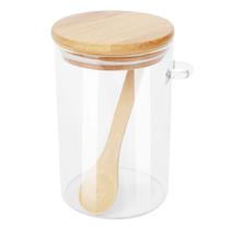 Pote Multiúso de Bambu com Tampa EKOS Cozinha Armazenamento -