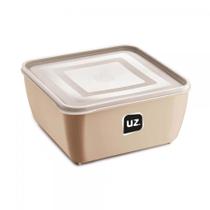 Pote Multiuso Organizador Alimento Quadrado Plástico Resistente Com Tampa 500ml Uz Bege Pote Multiuso Organizador Alimento Quadrado Plástico Resistente Com Tampa 500ml Uz Bege