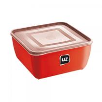 Pote Multiuso Organizador Alimento Quadrado Resistente Com Tampa 500ml Uz Vermelho