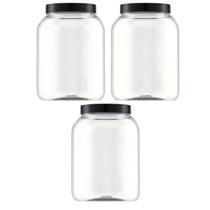 Pote Multiuso Transparente Com Tampa Rosca Preta 2,2L 3 unid Pote Multiuso Transparente Com Tampa Rosca Preta 2,2L 3 unid
